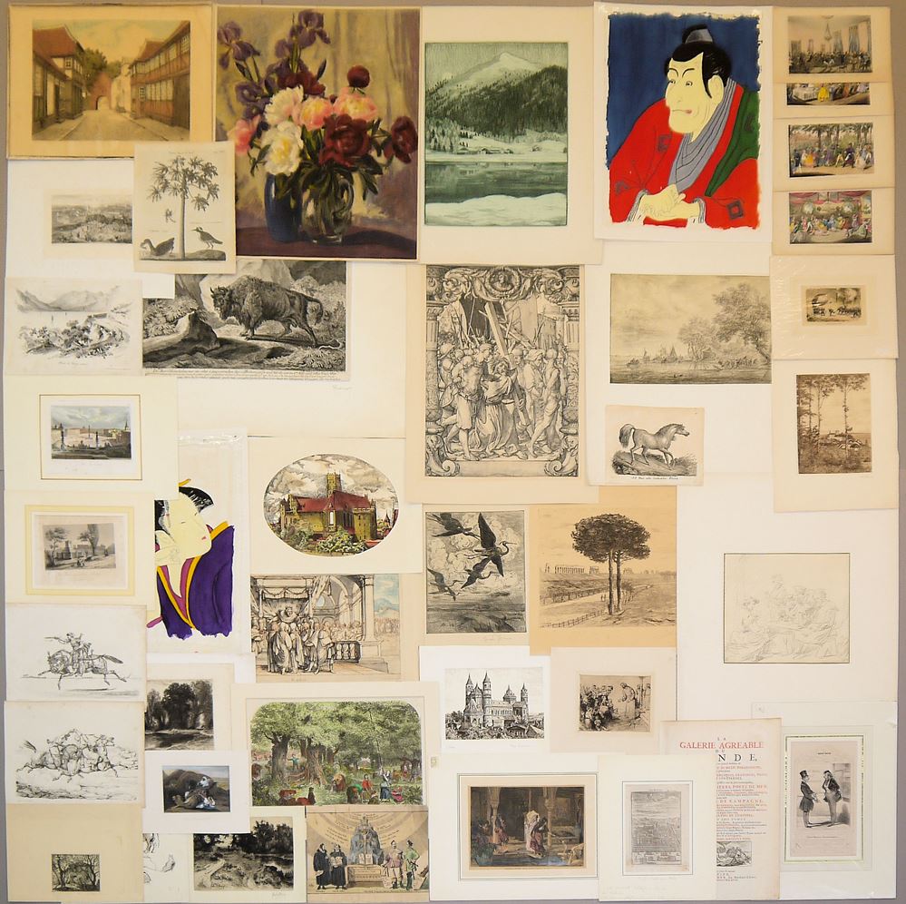 0545-Umfangreicher Sammlungsnachlass, 70 Arbeiten "Papas Kunstsammlung", darunter: 40 Arbeiten "Alte und ältere Kunst" & 30 Arbeiten "Moderne Kunst", in 2 Sammelmappen – Bild 2