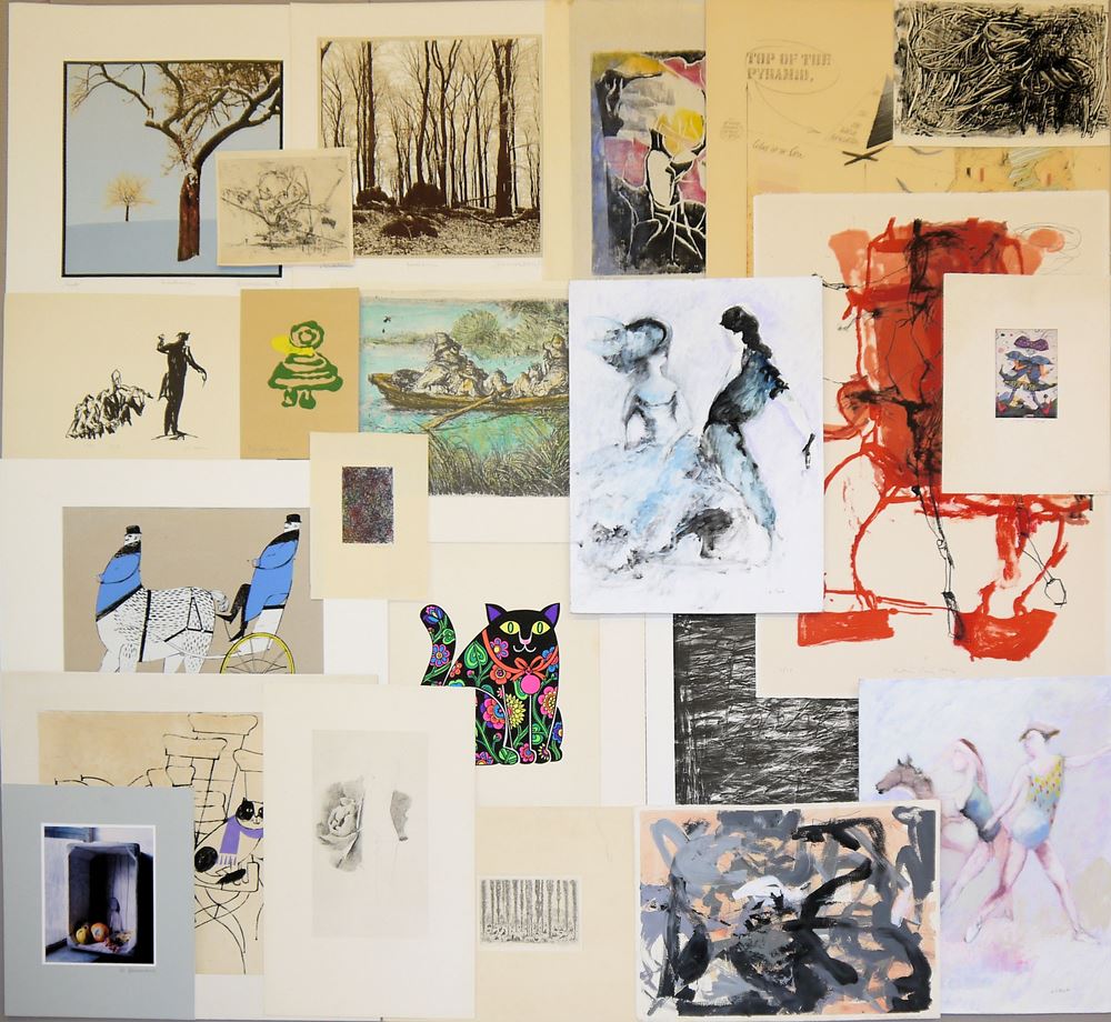 0545-Umfangreicher Sammlungsnachlass, 70 Arbeiten "Papas Kunstsammlung", darunter: 40 Arbeiten "Alte und ältere Kunst" & 30 Arbeiten "Moderne Kunst", in 2 Sammelmappen – Bild 3