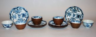 0554-Acht Koppchen und sechs Untertassen, Exportporzellan mit Sammlungsnummer August des Starken, China um 1725/30
