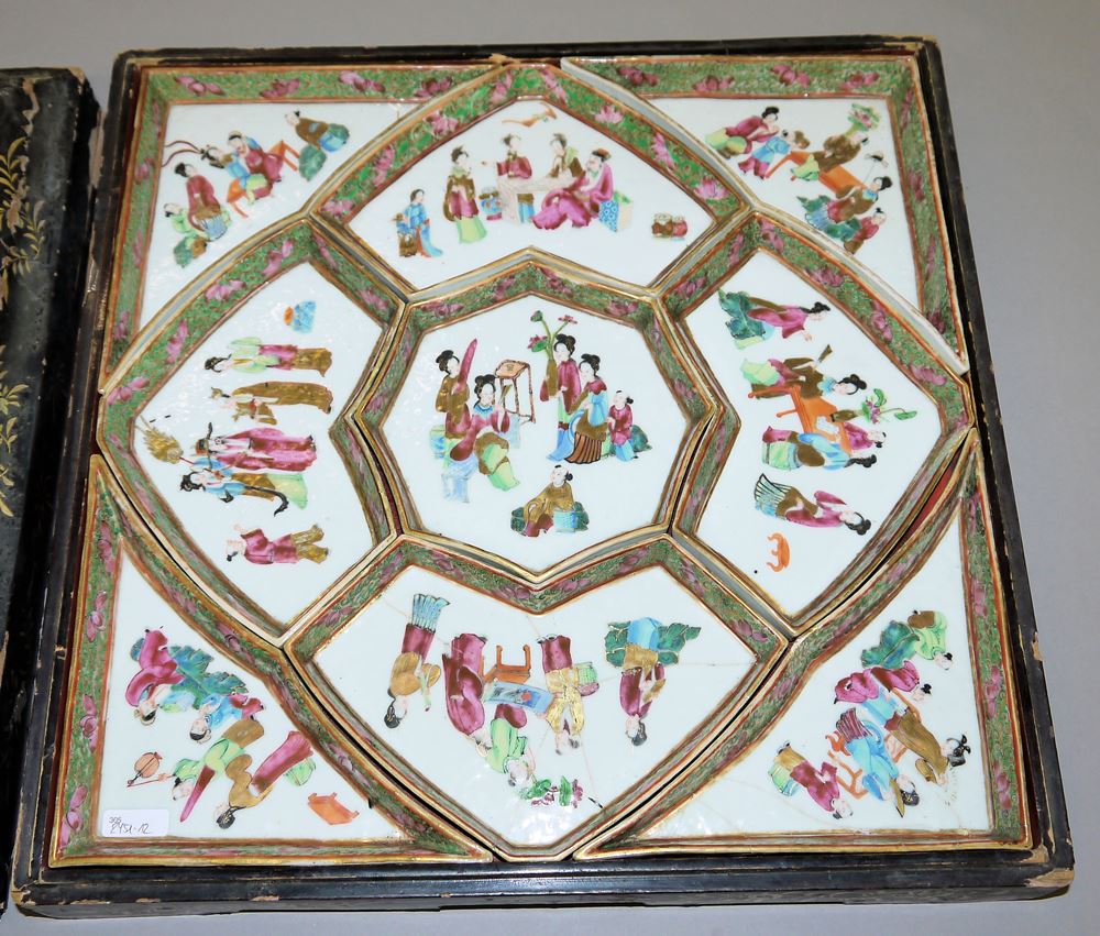 0560-Vollständiges Porzellan-Kabarett der Qing-Zeit im Kanton-Stil, China 19. Jh. – Bild 2