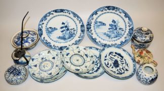 0577-Sammlung Export- und Gebrauchsgeschirr der Qing-Zeit, China 18.-19. Jh., 13 Teile