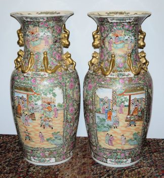 0581-Paar große Palastvasen im Kanton-Stil, China 20. Jh.