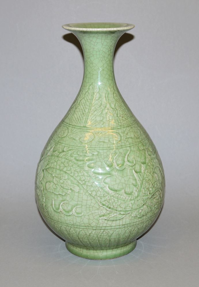 0584-Große Seladon-Flaschenvase, China 20. Jh. – Bild 2