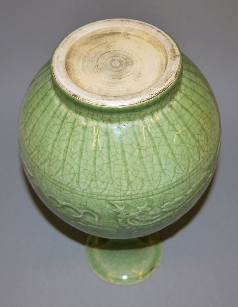 0584-Große Seladon-Flaschenvase, China 20. Jh. – Bild 3