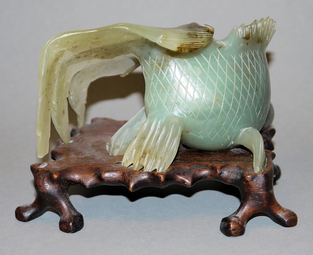 0596-Chinesischer "Chi yu", Schleierschwanz aus Jade – Bild 2