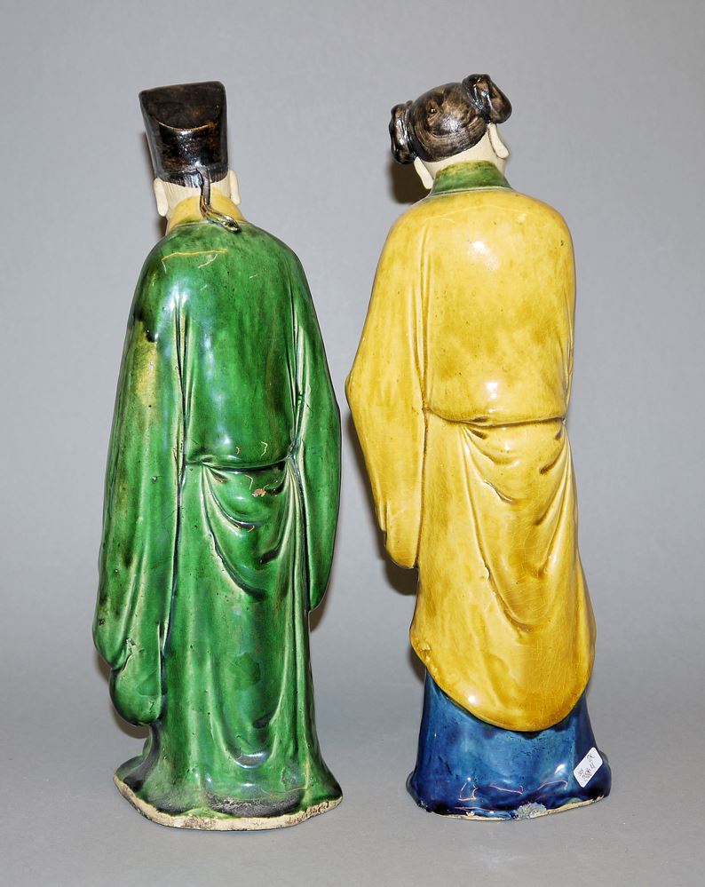 0611-Zwei daoistische Unsterbliche, Keramikfiguren der Qing-Zeit, China 19. Jh. – Bild 2