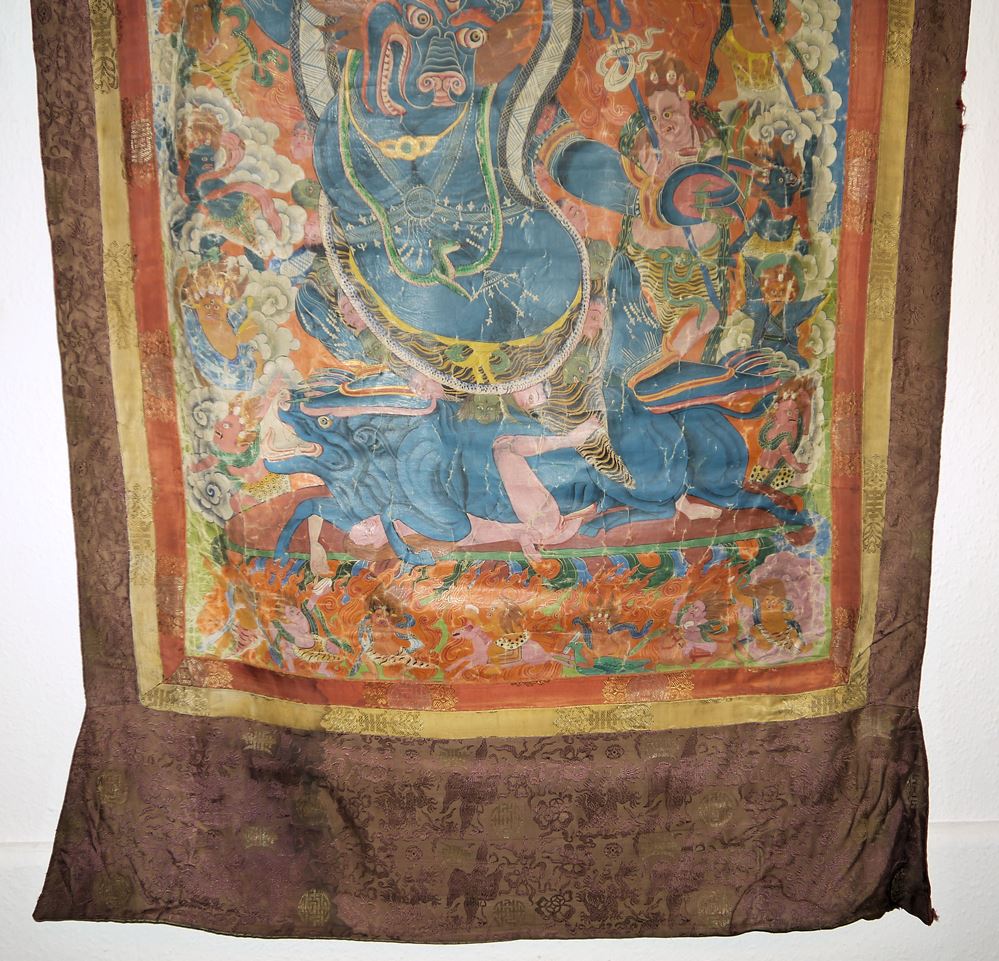 0614-Thangka des Yama Dharmaraja, Tibet um 1900 – Bild 3