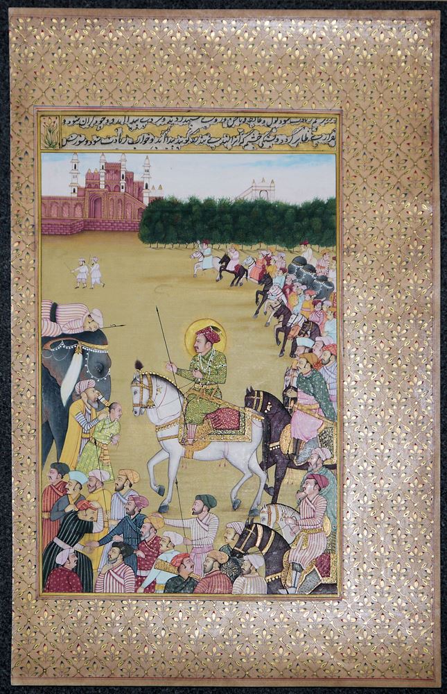 0623-Vier herausragende Miniaturen nach Meisterwerken der Moghul-Buchmalerei, Indien 20. Jh. – Bild 2