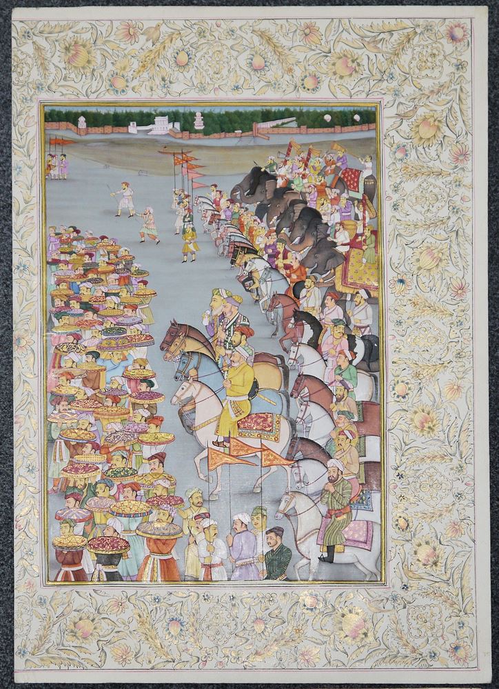 0623-Vier herausragende Miniaturen nach Meisterwerken der Moghul-Buchmalerei, Indien 20. Jh. – Bild 5