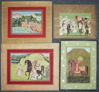 0624-Vier meisterhafte Kopien nach Originalen der Miniatur-Malerei Rajasthans, Indien 20. Jh.