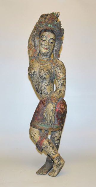 0627-Maya Devi, die Mutter des Buddha, nepalesische Holzskulptur 19. Jh.