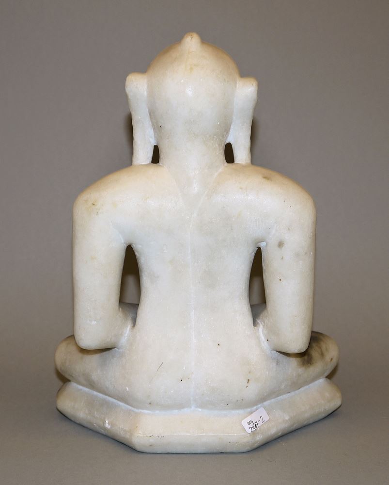0629-Marmorskulptur eines Jain Tirthankara, Nord-Indien ca. 16.-18. Jh. – Bild 3