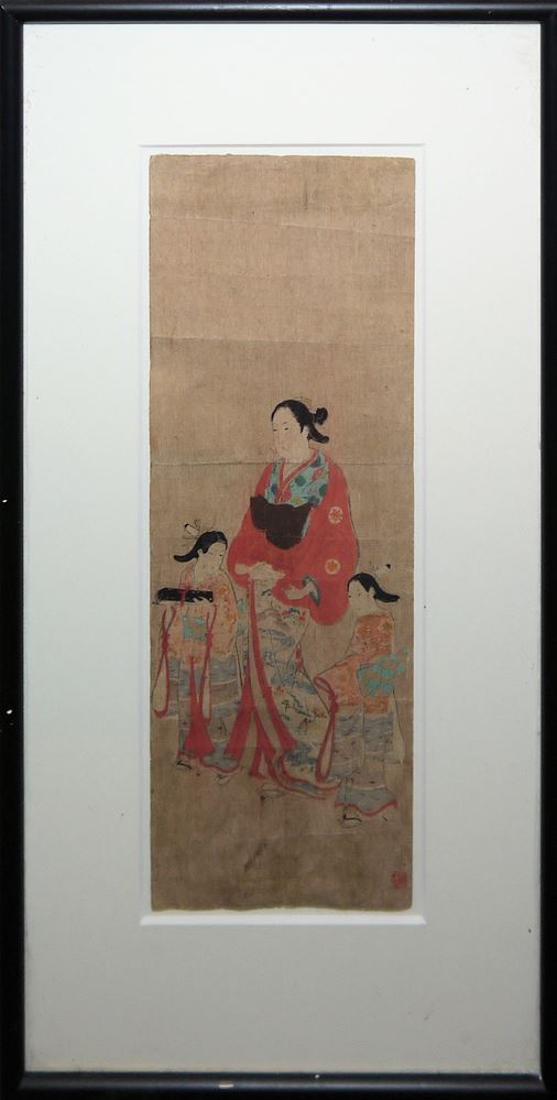 0648-Gamma Sennin mit Kröte und Kurtisane mit zwei Maiko, zwei Farbholzschnitte der Edo-Zeit, Japan 18./19. Jh. – Bild 2