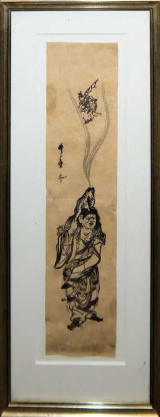 0648-Gamma Sennin mit Kröte und Kurtisane mit zwei Maiko, zwei Farbholzschnitte der Edo-Zeit, Japan 18./19. Jh.