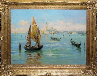 0698-Ida Giesecke, Venedig-Ansicht, Ölgemälde um 1910, gerahmt