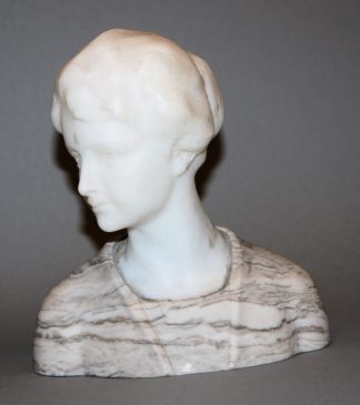 0700-Daniel Greiner, Jugendstil- Büste einer jungen Frau, Marmor, sign.