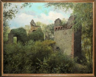 0705-Heinrich Hoffmann, Burg Rodenstein, Ölgemälde um 1890, gerahmt