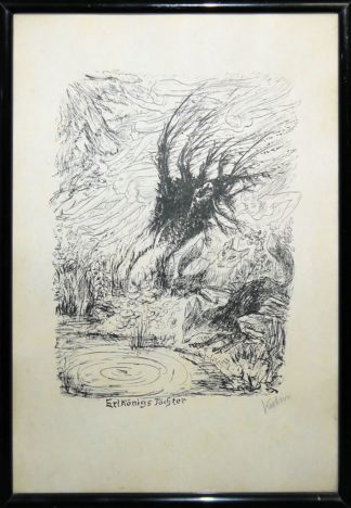 0713-Alfred Kubin, "Erlkönigs Töchter", signierte Lithographie, gerahmt