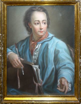 0720-Anton Raphael Mengs Umkreis, Portrait eines jungen Mannes, Pastellkreide, gerahmt