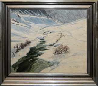 0725-Wilhelm Paulcke (J. Muntal - Paulcke), "Verschneites Tal" (im Schwarzwald), Ölgemälde, Carlsruhe 1933, im Originalrahmen