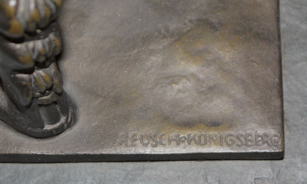 0733-Friedrich Johann Reusch, Siegländer Bergmann und Siegerländer Hüttenwerker, zwei Bronzeplastiken, Königsberg um 1890 – Bild 2