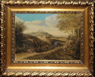 0739-Petrus Paulus II Schiedges, Norditalienische Landschaft, Ölgemälde, gerahmt