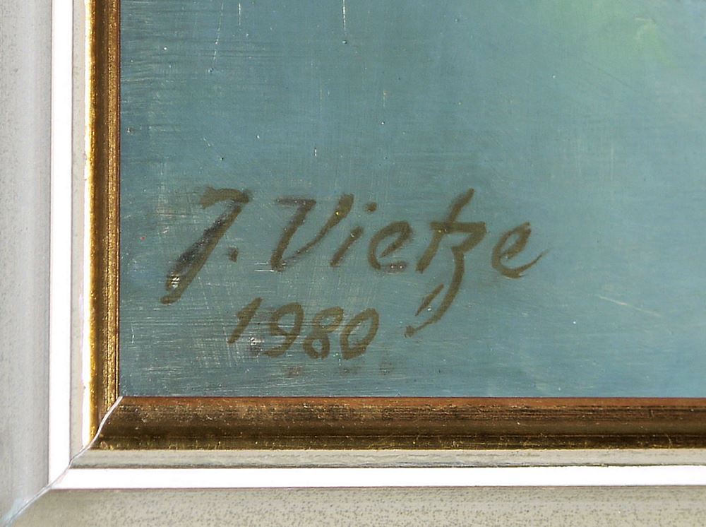 0755-Joseph Vietze, Blumen, Pilze u.a., drei Ölgemälde mittleren Formates, gerahmt – Bild 4
