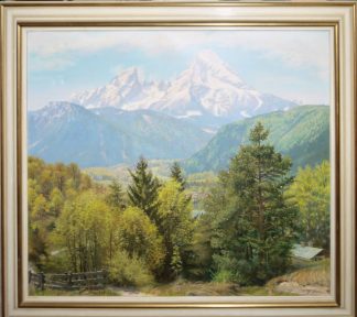 0757-Joseph Vietze, Der Watzmann, großes Ölgemälde, gerahmt