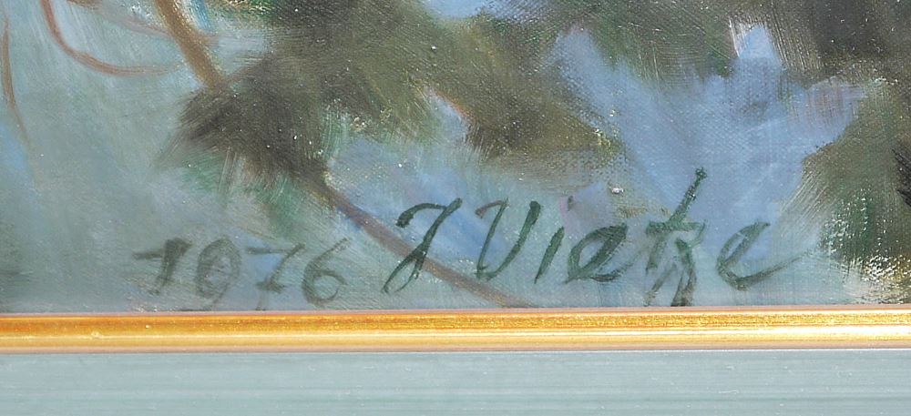 0760-Joseph Vietze, Auerhahn vor dem Watzmann, großes repräsentatives Ölgemälde, gerahmt – Bild 2