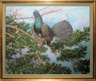 0760-Joseph Vietze, Auerhahn vor dem Watzmann, großes repräsentatives Ölgemälde, gerahmt