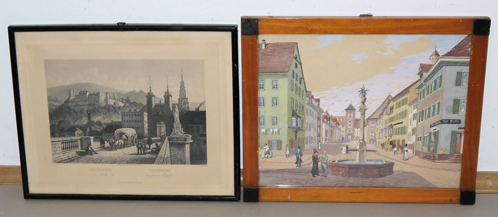 0770-Sammlungsnachlass, Heidelbergmotive u. andere, verschiedene Techniken, viele gerahmt – Bild 6