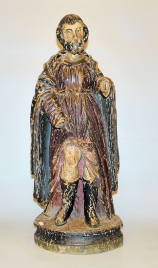 0776-Hl. Rochus, Holzskulptur, süddeutsch/ alpenländisch um 1680/1700