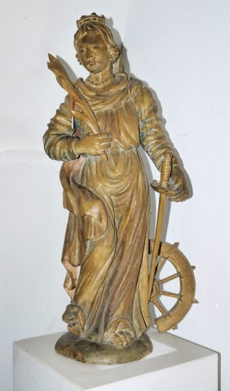 0777-Hl. Katharina, Holzskulptur, Österreich oder süddeutsch um 1700, H 77cm
