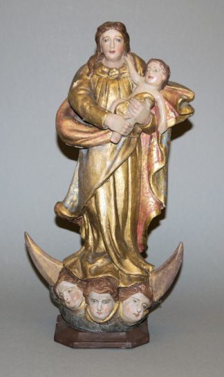0785-Mondsichel-Madonna, Holzskulptur, wohl iberisch 18. Jh.