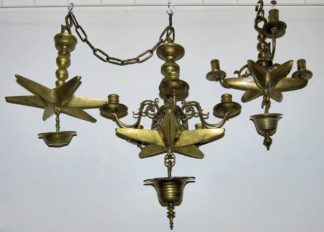 0793-Judaica: Drei Sabbat-Leuchter aus Messingbronze,  Nürnberger Stil, wohl 19. Jh.