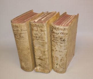0815-Johann Ludwig Gottfried Historische Chronik, 3 Bde., 1753-59 mit zahl. Stichen von Merian