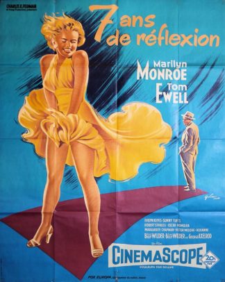 0843-Große Sammlung originaler großer Filmplakate, 1949-1983, dabei Raritäten wie Limelight mit Charles Chaplin 1952, Das verflixte 7. Jahr mit Marylin Monroe 1955, Lili Marleen mit Hanna Schygulla 1981 (Franz. Version)