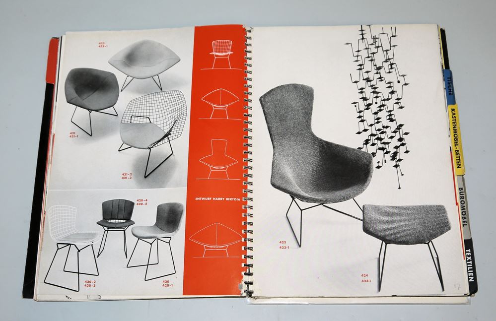 0846-Knoll International, seltener Katalog von 1957/59 , dazu originale Knoll - Textilmuster – Bild 2