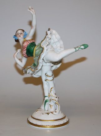 0870-Ballerina, Porzellanfigur von Müller & Co. Volkstedt, Anfang 20. Jh.