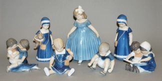 0875-7 Porzellanplastiken Kinder, Royal Copenhagen, 1990er Jahre