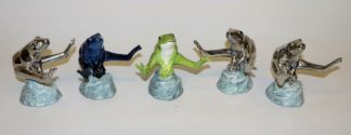 0879-5 x Porzellan-Frosch "Good luck", Royal Copenhagen, 4 x in Original-Verpackung