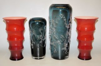 0915-Vier Kunstglasvasen von Anna Ehrner für Kosta Boda, Schweden und von Anja Kjaer für Holmegaard, Dänemark
