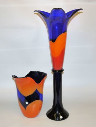 0918-Zwei Kunstglasvasen von Seguso Viro, Murano, Italien um 2000