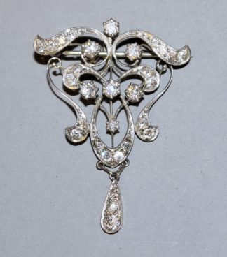 0939-Diamantbrosche/-Anhänger, Gold, 2. H. 19. Jh.