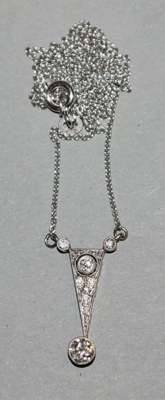 0943-Zierliches Diamant-Collier des Art Déco, Gold, Liebhaberstück!