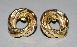 0956-Dreifarbige-Ohrringe, Gold, Vincenza, Italien