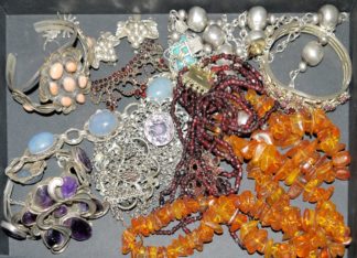 0989-Slg. Silber-, Granat- und Bernsteinschmuck ab 1880