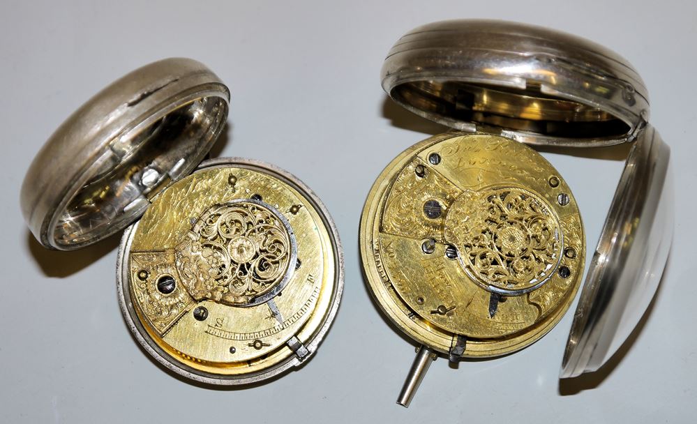 1013-Zwei englische Spindeltaschenuhren, London 1814 und 1855 – Bild 2