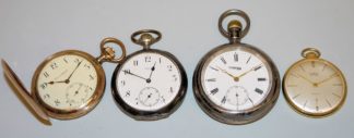 1018-Vier Taschenuhren OMEGA, BWC und Tavannes der 1920er bis 1950er Jahre