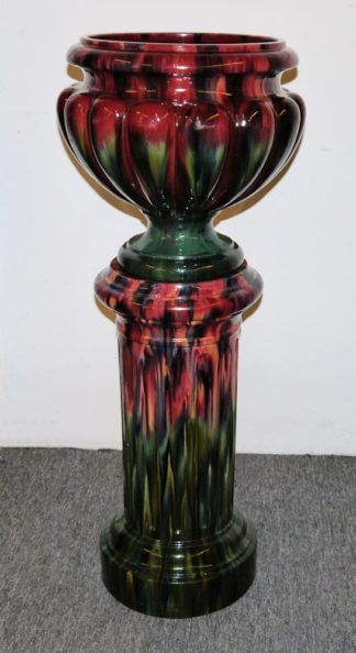 1033-Dekorative Blumensäule aus Fayence von Clément Massier in Vallauris, Anfang 20. Jh.